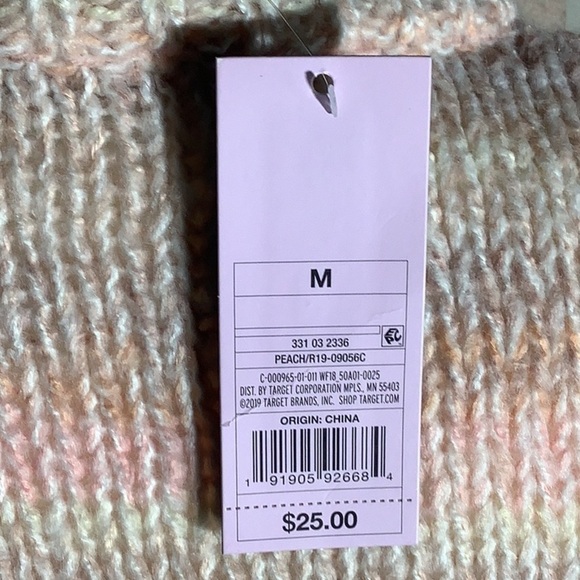 Wild fable NEW - crop balloon sleeve knit hole sweater - rose and tan colored - Picture 5 of 6